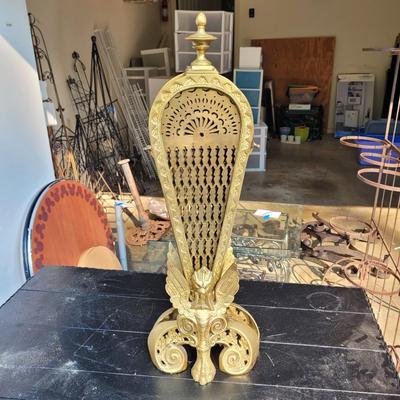Brass Griffin "Peacock" Style Fireplace Screen (G-EL)