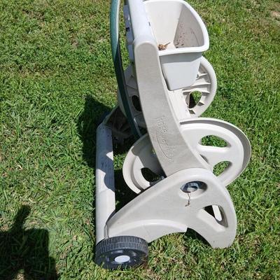 Suncast Hose Reel with Crank and Storage Tray