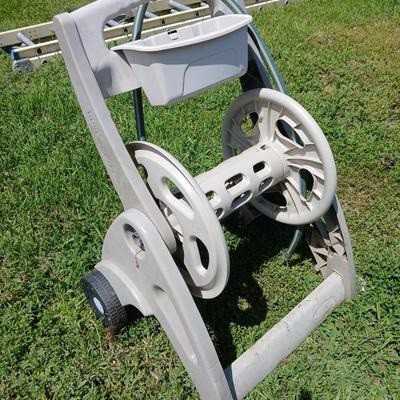 Suncast Hose Reel with Crank and Storage Tray