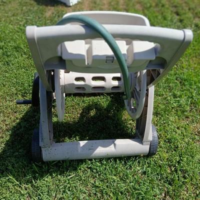 Suncast Hose Reel with Crank and Storage Tray
