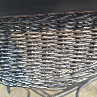 Black Wicker and Wood Table (G-EL)
