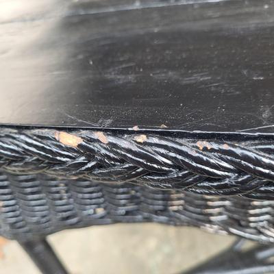 Black Wicker and Wood Table (G-EL)