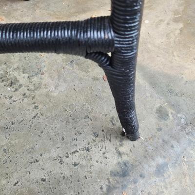 Black Wicker and Wood Table (G-EL)