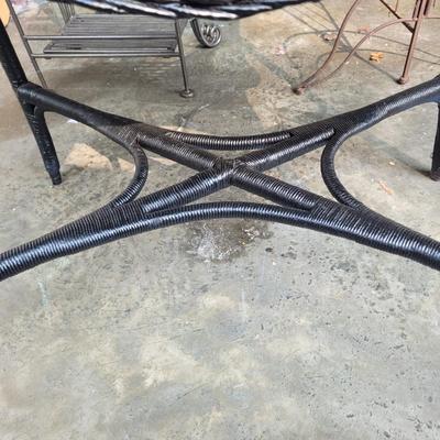 Black Wicker and Wood Table (G-EL)