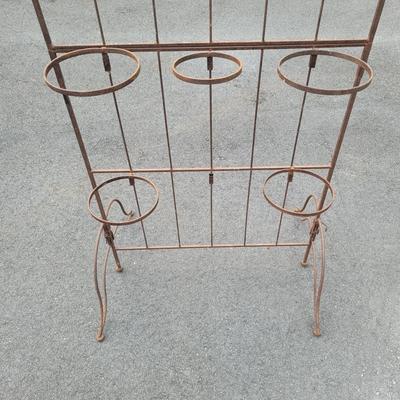 Rustic Wrought Iron Plant Stand & Small Three Pot Stand (G-EL)