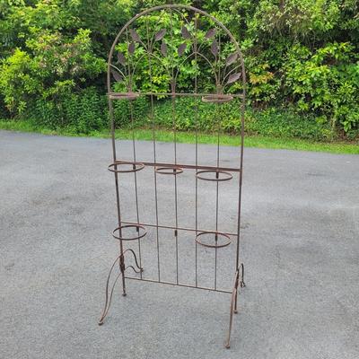 Rustic Wrought Iron Plant Stand & Small Three Pot Stand (G-EL)