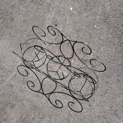 Rustic Wrought Iron Plant Stand & Small Three Pot Stand (G-EL)