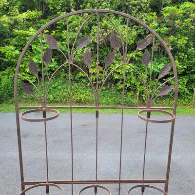 Rustic Wrought Iron Plant Stand & Small Three Pot Stand (G-EL)