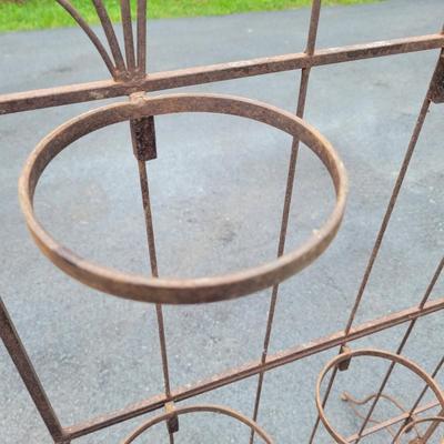 Rustic Wrought Iron Plant Stand & Small Three Pot Stand (G-EL)