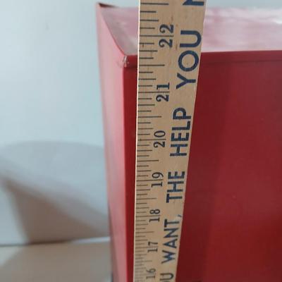 Rolling Red Metal Utility Cabinet