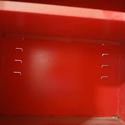 Rolling Red Metal Utility Cabinet