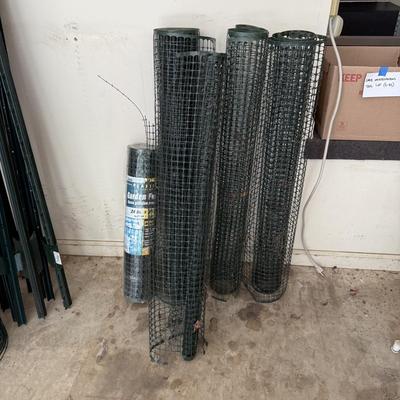 Green Fence Posts and Wired Fencing and More (G-BM)