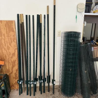 Green Fence Posts and Wired Fencing and More (G-BM)