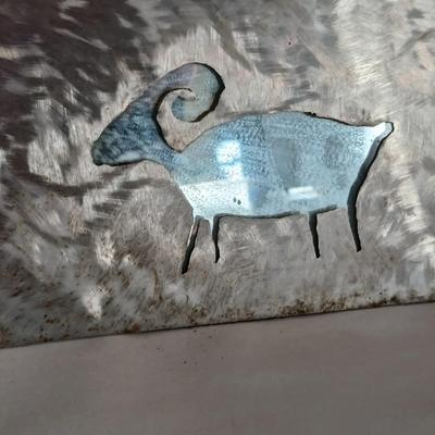 Very heavy Southwestern Metal Mirror with Native-Inspired Cutouts