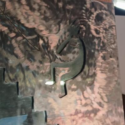 Very heavy Southwestern Metal Mirror with Native-Inspired Cutouts
