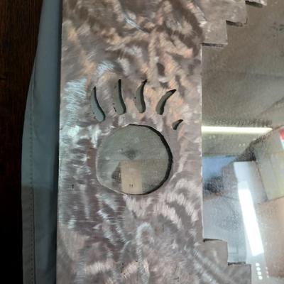 Very heavy Southwestern Metal Mirror with Native-Inspired Cutouts