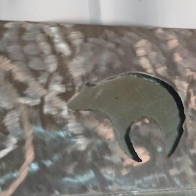 Very heavy Southwestern Metal Mirror with Native-Inspired Cutouts