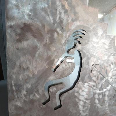 Very heavy Southwestern Metal Mirror with Native-Inspired Cutouts