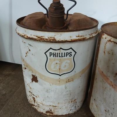 Pair of Vintage Phillips 66 Oil Cans