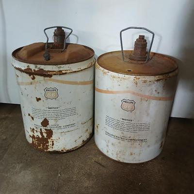 Pair of Vintage Phillips 66 Oil Cans