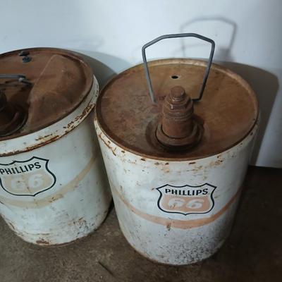 Pair of Vintage Phillips 66 Oil Cans
