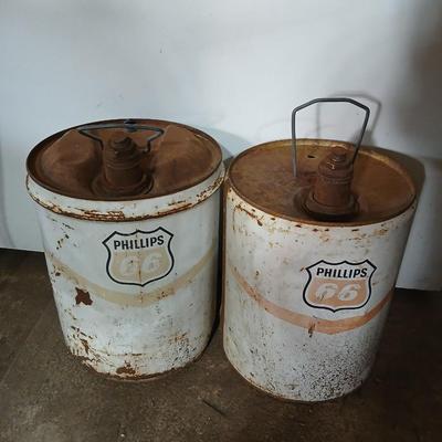 Pair of Vintage Phillips 66 Oil Cans