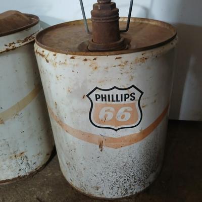 Pair of Vintage Phillips 66 Oil Cans