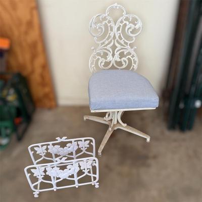 White Metal Magazine Holder and Chair (G-BM)