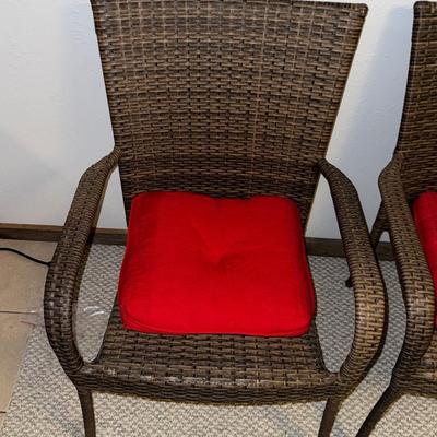 Sale Photo Thumbnail #36: D16-Patio chairs (2) w/ red cushions