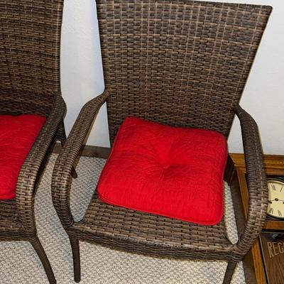 D16-Patio chairs (2) w/ red cushions