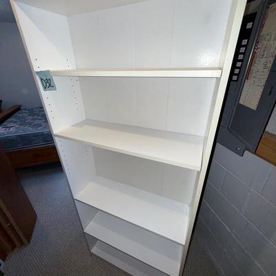 D32-Tall white bookshelf