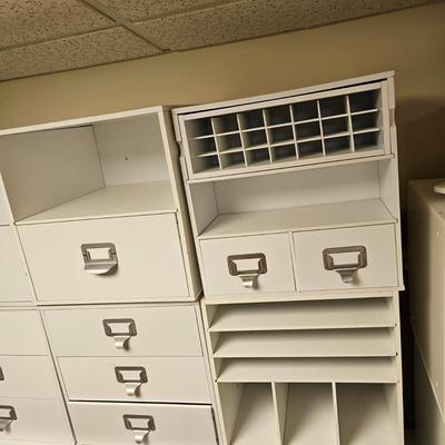 White Stack Storage Drawers & Shelves (BF2-JS)