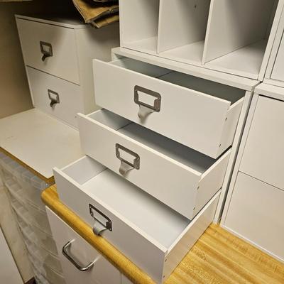 White Stack Storage Drawers & Shelves (BF2-JS)
