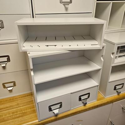 White Stack Storage Drawers & Shelves (BF2-JS)