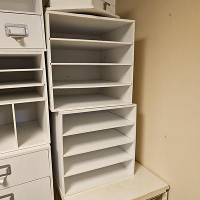White Stack Storage Drawers & Shelves (BF2-JS)