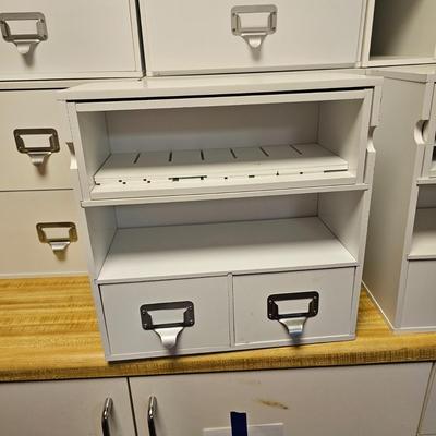 White Stack Storage Drawers & Shelves (BF2-JS)