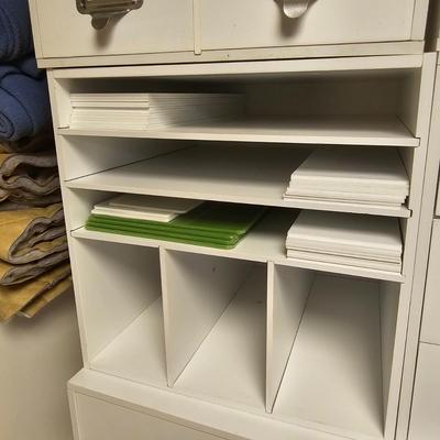 White Stack Storage Drawers & Shelves (BF2-JS)