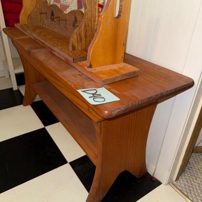 Sale Photo Thumbnail #130: D40-Wooden bench w/shelves + extras
