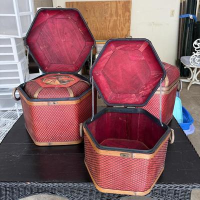 Four Matching Decorative Hat Boxes (PB-BM)