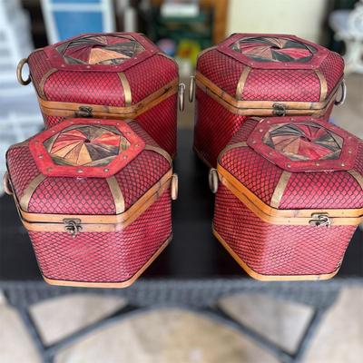 Four Matching Decorative Hat Boxes (PB-BM)