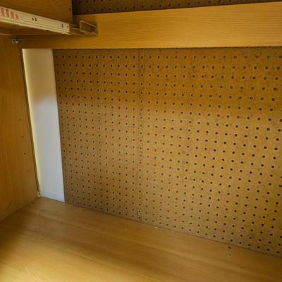 White Storage Cabinet with Butcher Block Top & Two Cabinets (BF2-JS)