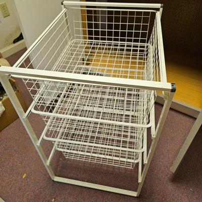 White Storage Cabinet with Butcher Block Top & Two Cabinets (BF2-JS)