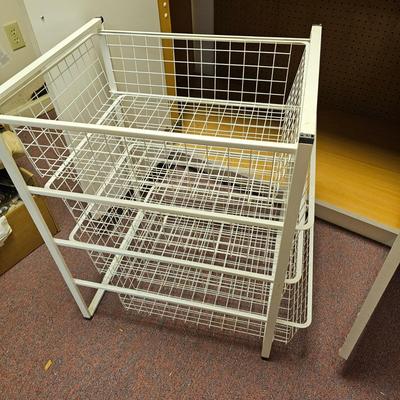 White Storage Cabinet with Butcher Block Top & Two Cabinets (BF2-JS)