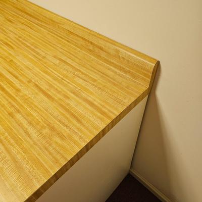 White Storage Cabinet with Butcher Block Top & Two Cabinets (BF2-JS)