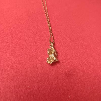 14K GOLD CHAIN AND CHUNK OF GOLD PENDANT 4.50g