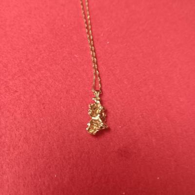 14K GOLD CHAIN AND CHUNK OF GOLD PENDANT 4.50g