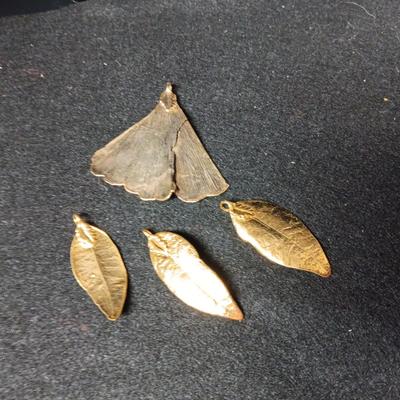 24K GOLD TRIPLE DIPPED MAILE & GINKGO LEAF PENDANTS