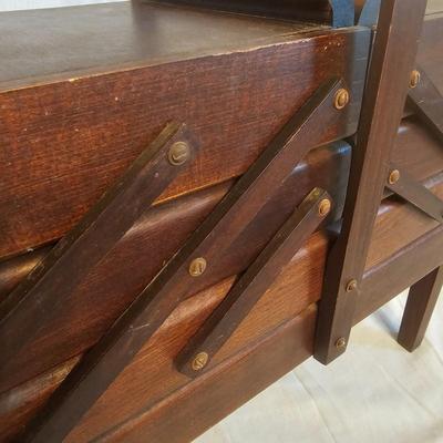 Vintage Oak Sewing Caddy plus Contents (BF2-JS)