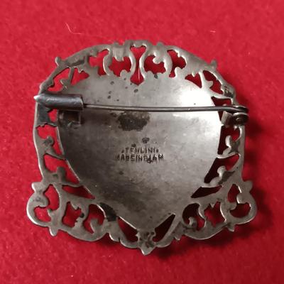 STERLING SILVER SIAM BROOCH AND CLIP ON EARRINGS 17.53g