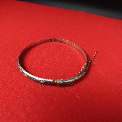 STERLING SILVER BRACELETS, 1 WITH BLACK STONES